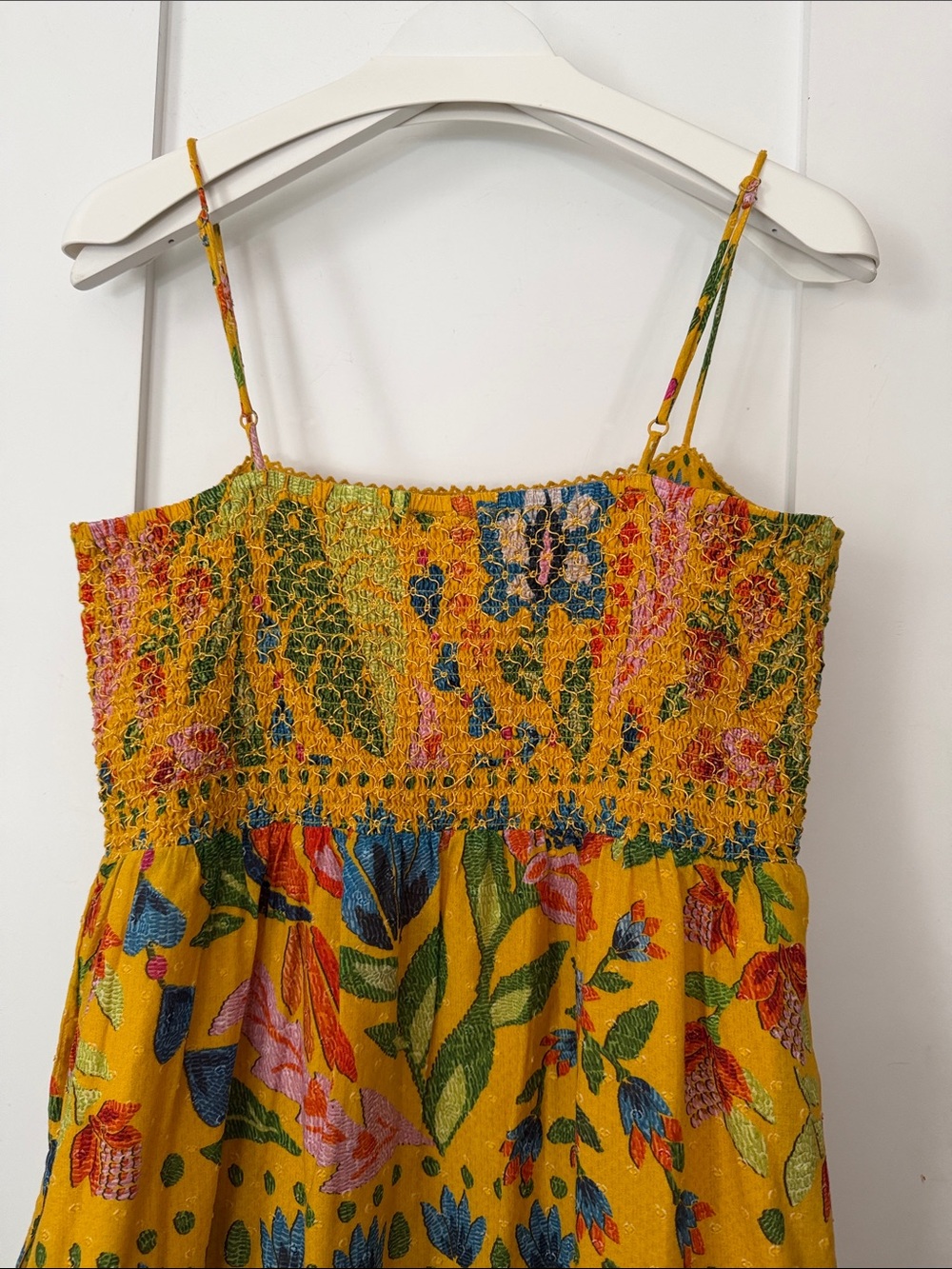 Farm Rio Yellow Summer Garden Sleeveless Maxi Dress Floral Bird Print - Picture 11 of 11